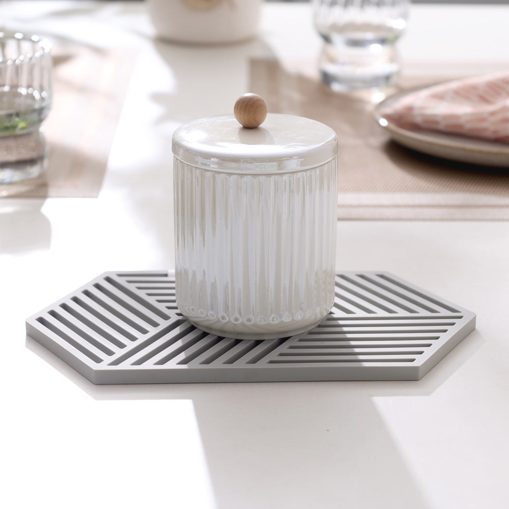 Hexagon Trivet Large - Warm Grey