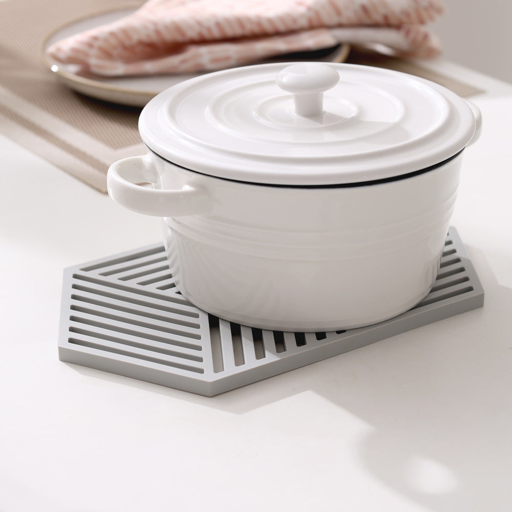 Hexagon Trivet Large - Warm Grey