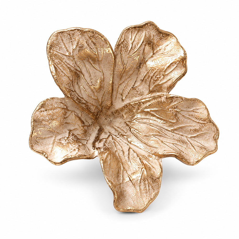 Hibiscus Metal Sculpture Small - Antique Ivory