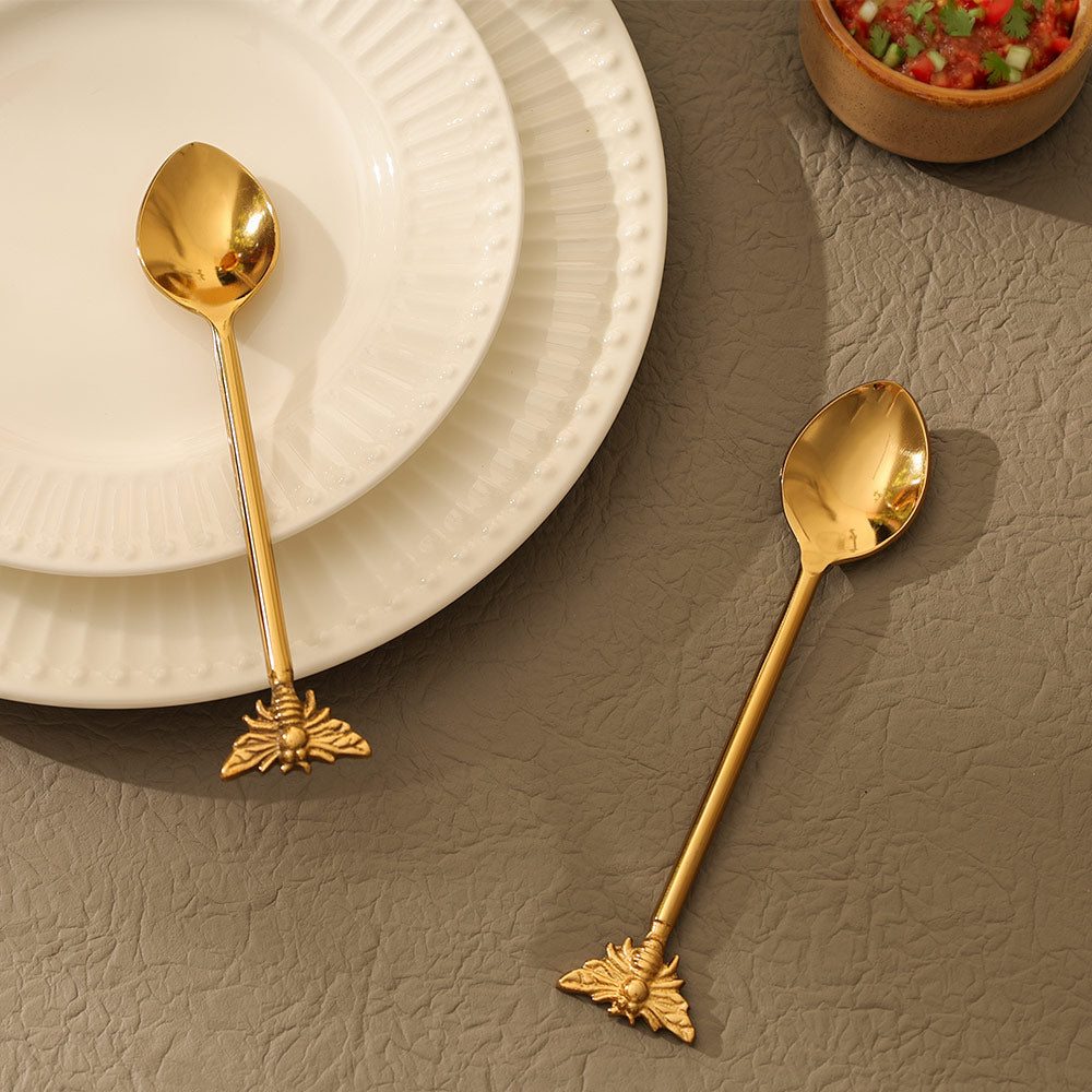 Hive Dessert Spoons, Set of 6 - Gold
