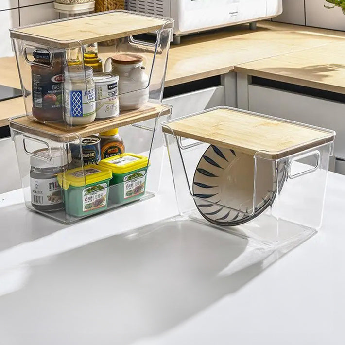 Hold-It Stackable Storage Bin with Lid - Clear Natural