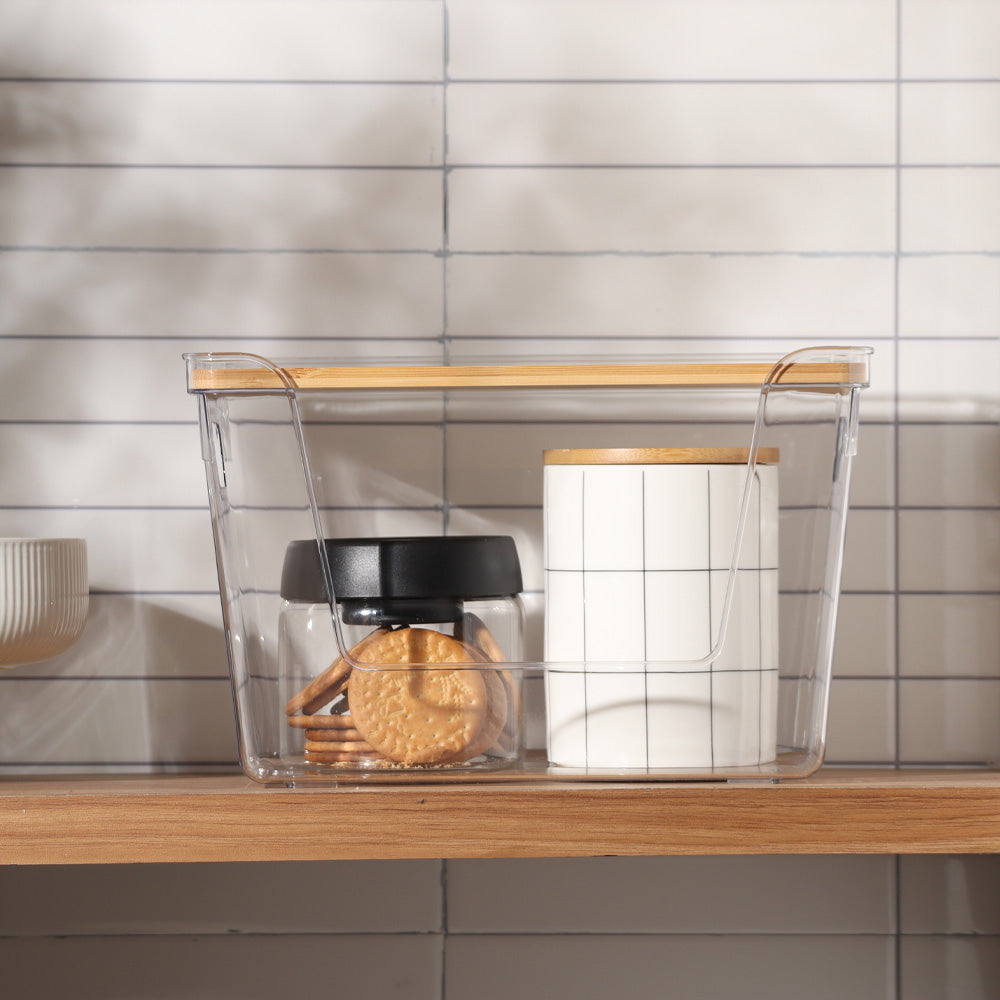 Hold-It Stackable Storage Bin with Lid - Clear Natural