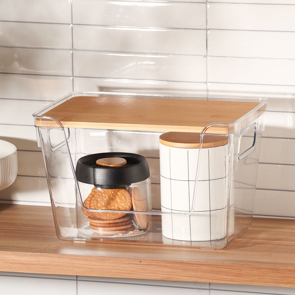 Hold-It Stackable Storage Bin with Lid - Clear Natural