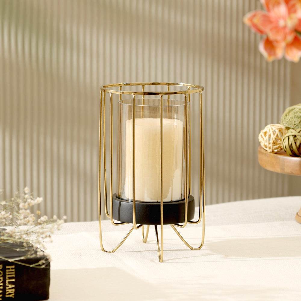 Honor Glass Hurricane Large - Gold Black