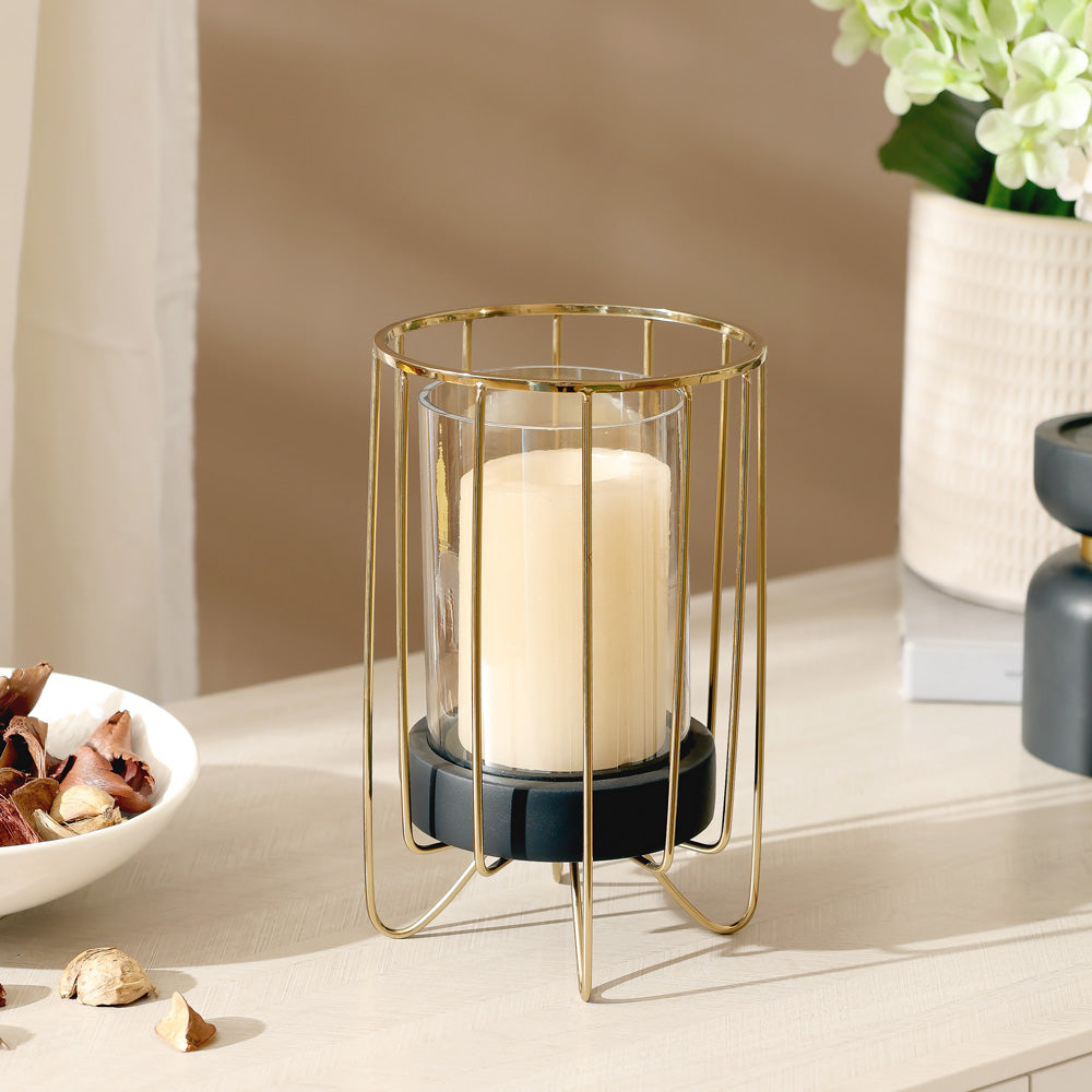 Honor Glass Hurricane Large - Gold Black