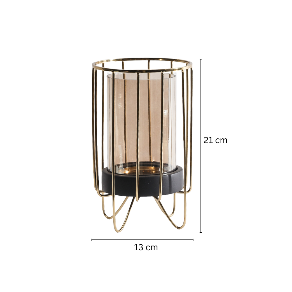 Honor Glass Hurricane Large - Gold Black