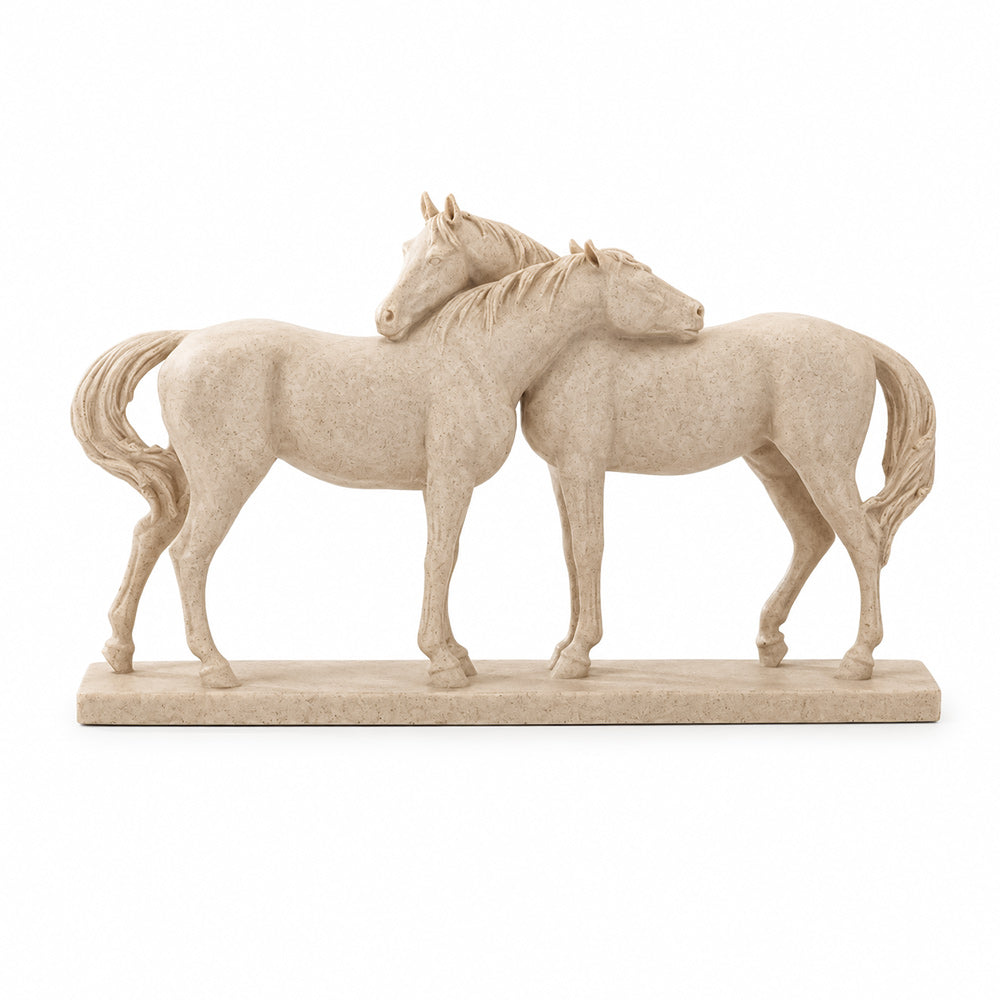 Horse and Mare Sculpture Medium - Speckled Beige