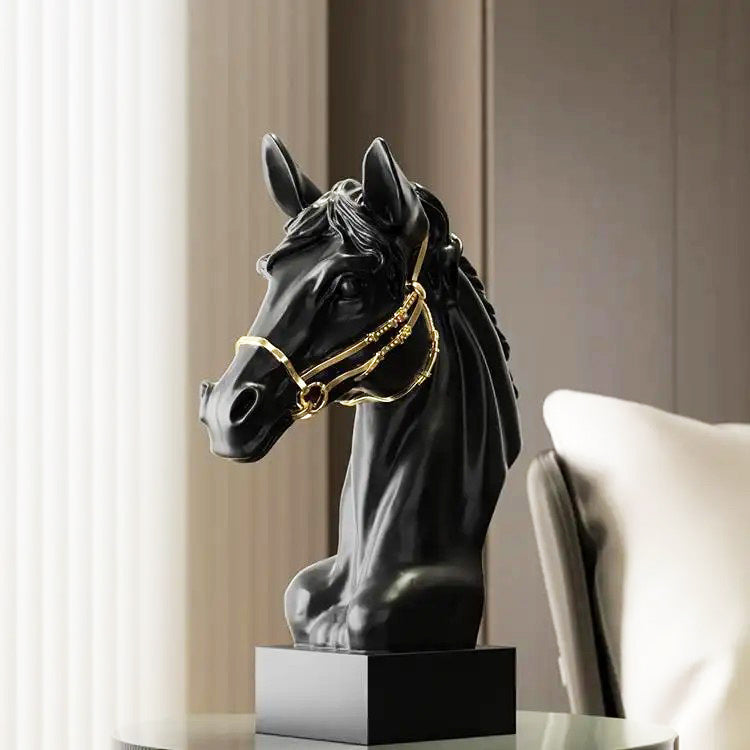 Horse Head Sculpture Medium - Black