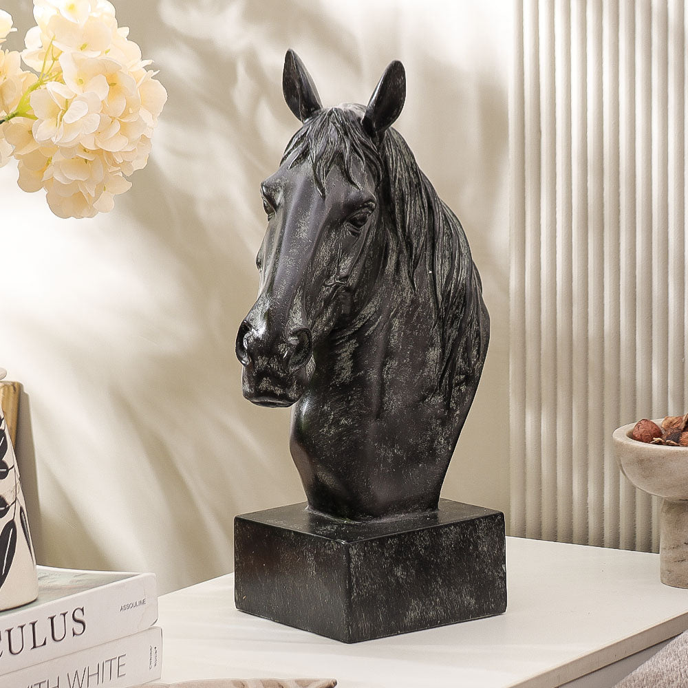 Horse Bust Decorative Sculpture Large - Black
