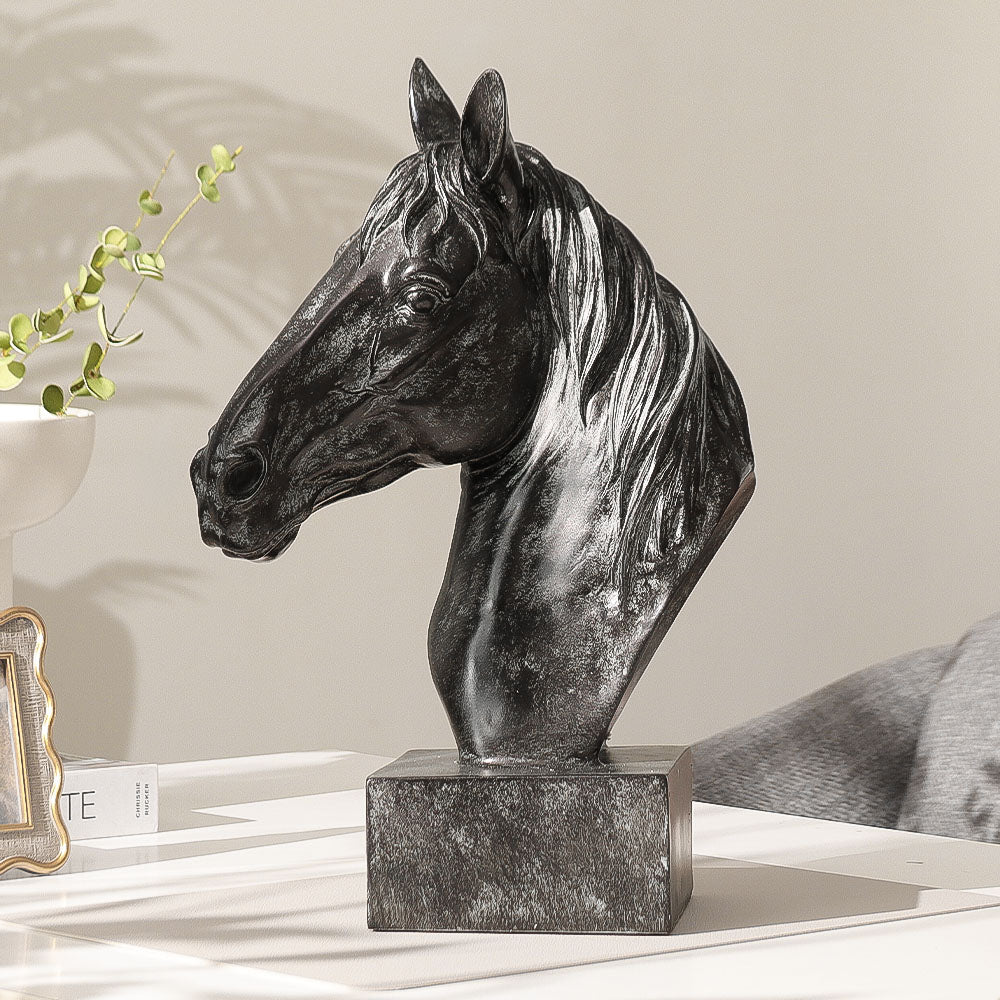 Horse Bust Decorative Sculpture Large - Black