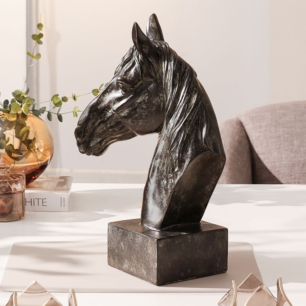 Horse Bust Decorative Sculpture Large - Black