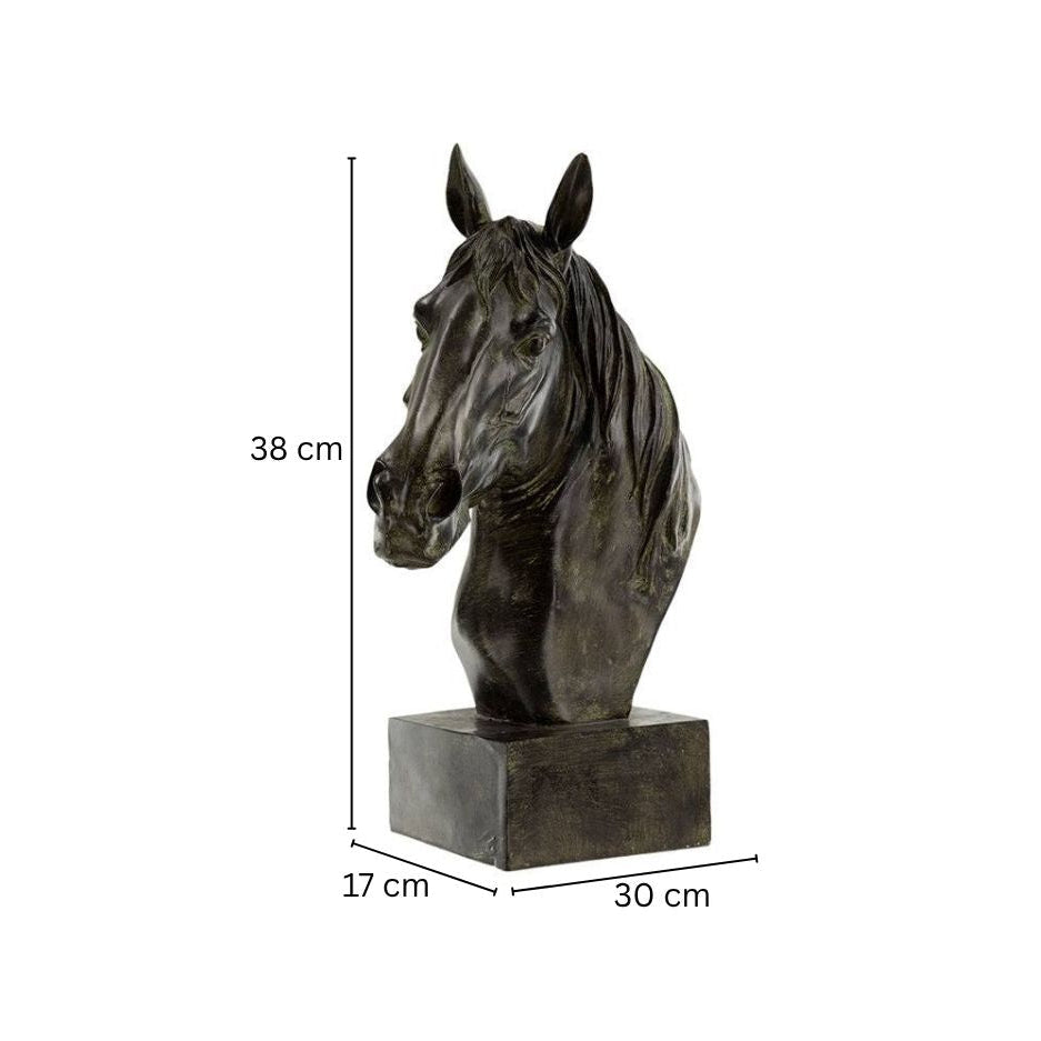 Horse Bust Decorative Sculpture Large - Black