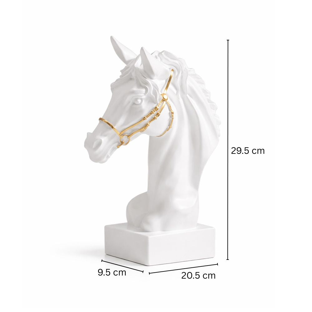 Horse Head Sculpture Medium - White