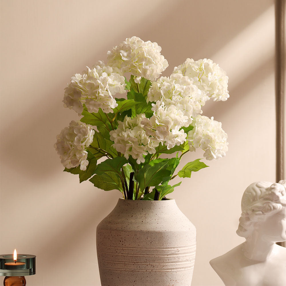 Hortensia Faux Stem - White