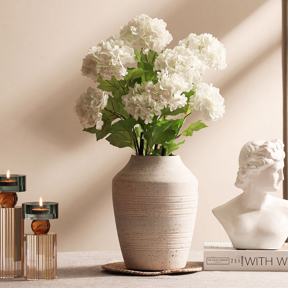 Hortensia Faux Stem - White