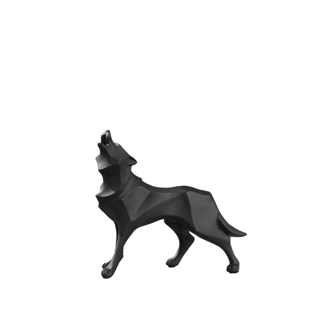 Howling Wolf Decorative Sculpture - Black