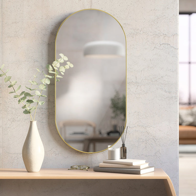 Hubba Pill Mirror 90 cm - Brass
