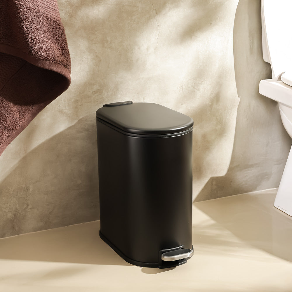 Hugo Slim Pedal Bin 5L - Black