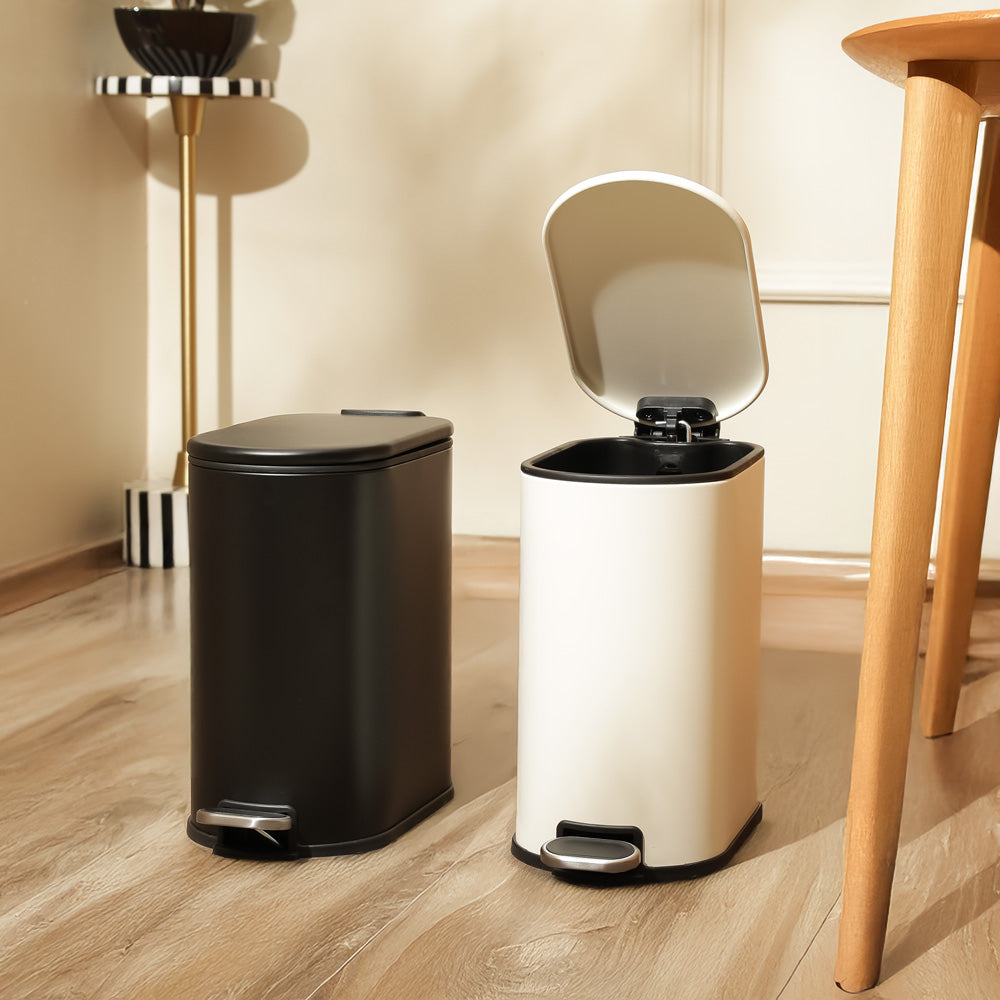 Hugo Slim Pedal Bin 5L - White