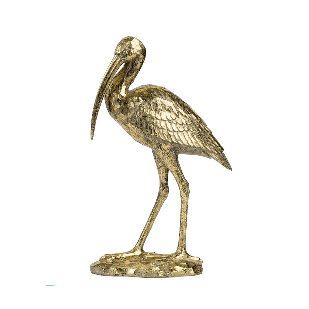 Hunting Crane Sculpture Large - Gold