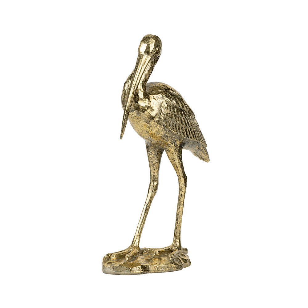 Hunting Crane Sculpture Large - Gold