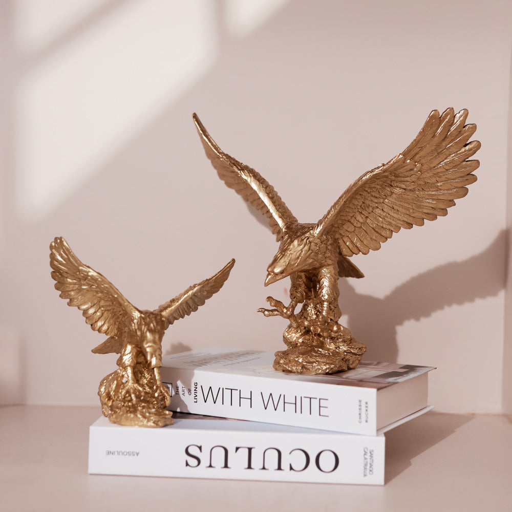 Hunting Eagle Sculpture Medium - Gold