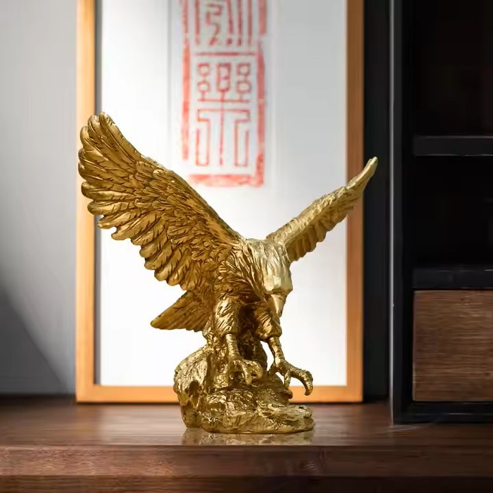 Hunting Eagle Sculpture Small - Gold