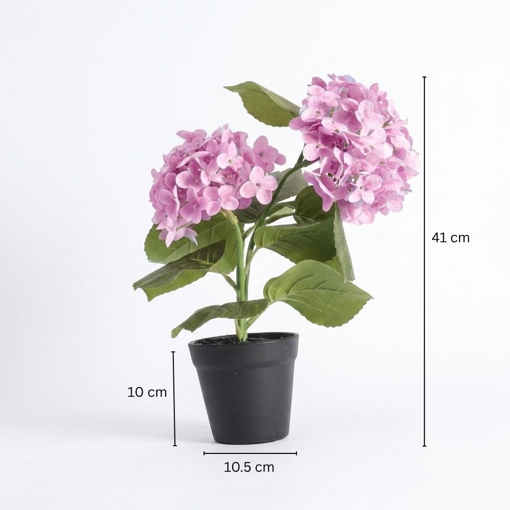 Hydrangea Artificial Potted Plant Small - Pink
