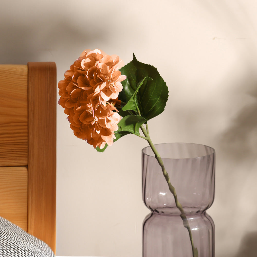 Hydrangea Faux Stem - Orange