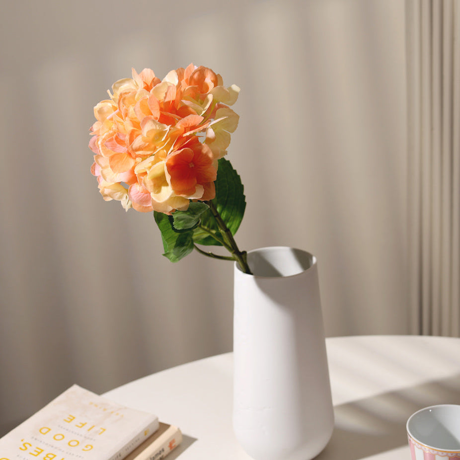Hydrangea Faux Stem - Tangerine