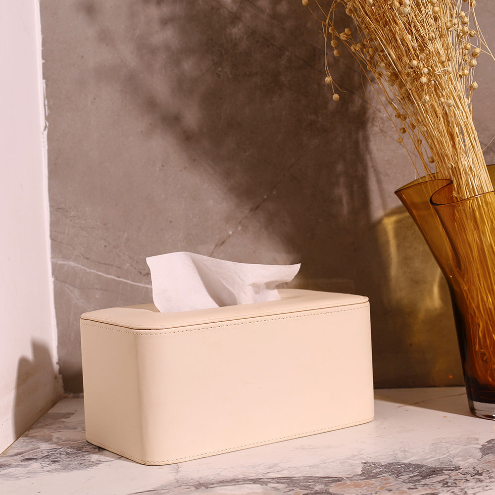 Cabin High Tissue Box Holder - Ivory
