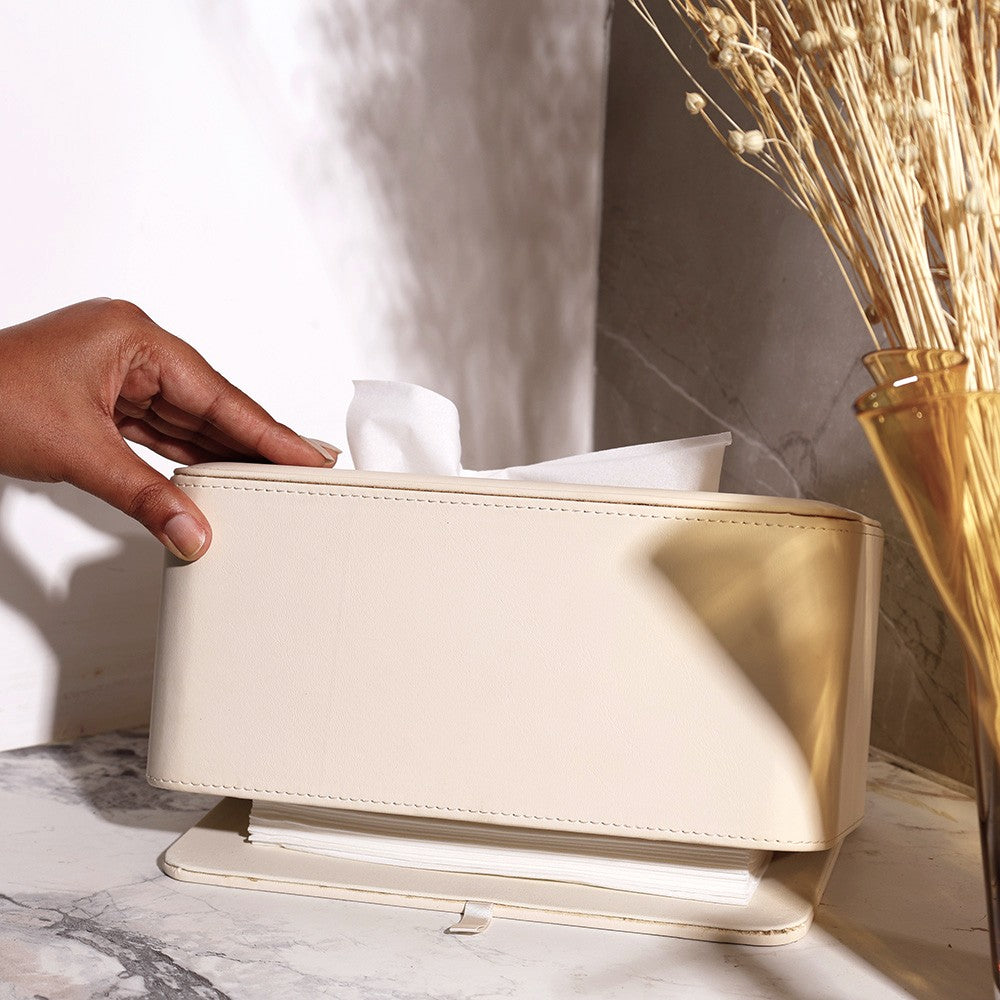 Cabin High Tissue Box Holder - Ivory