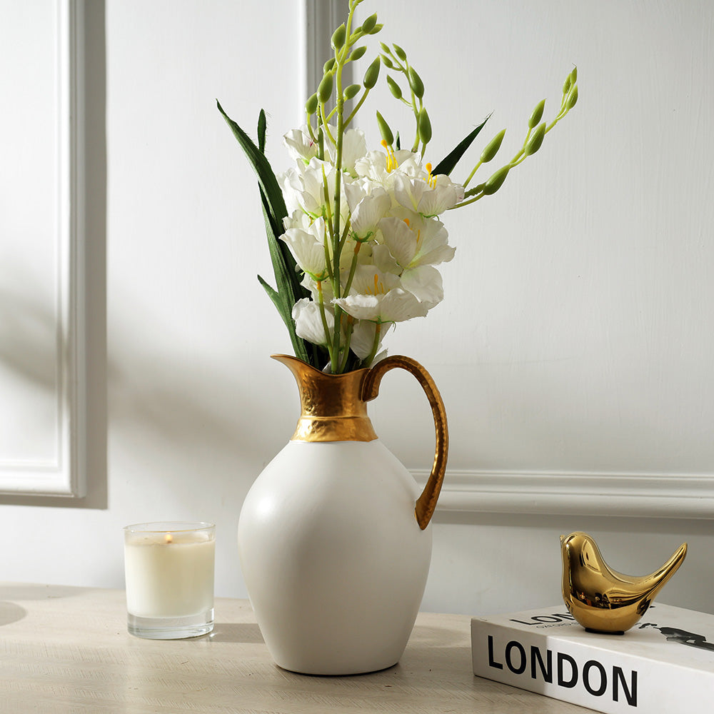 Jarro Pitcher Vase Medium - White Gold