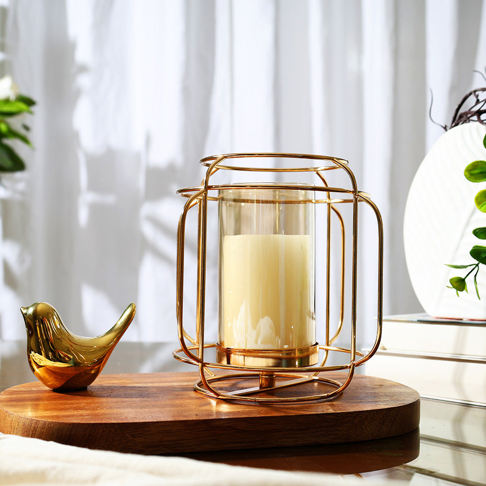 Andrea Wireframe Candle Holder Medium - Gold