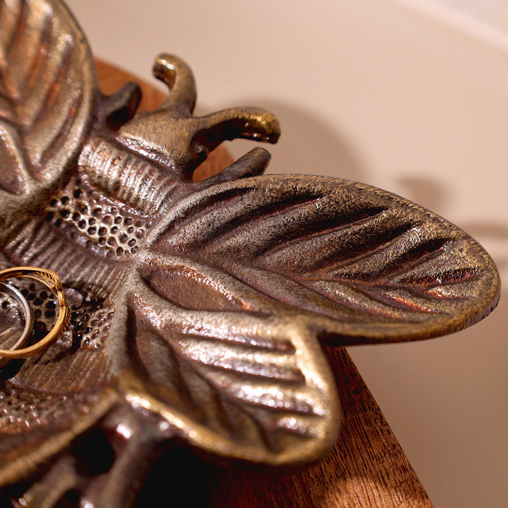 Honeybee Trinket Dish - Antique Gold