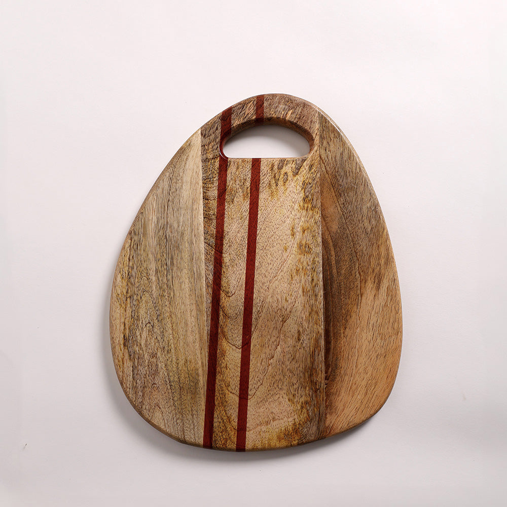Athena Wooden Trigonal Chopping Board - Natural Red