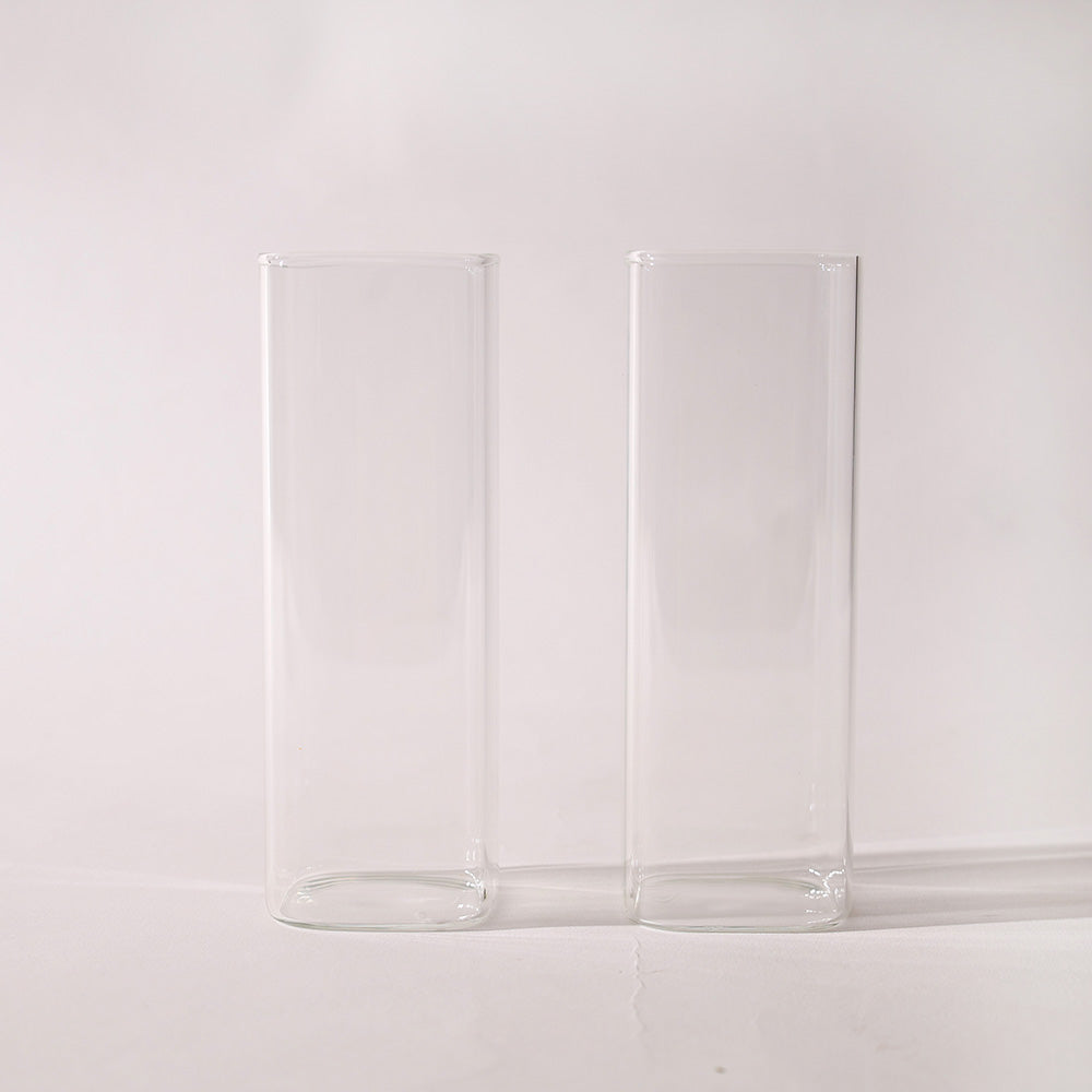 Borosilicate Square Long Drink Glasses, Set of 2