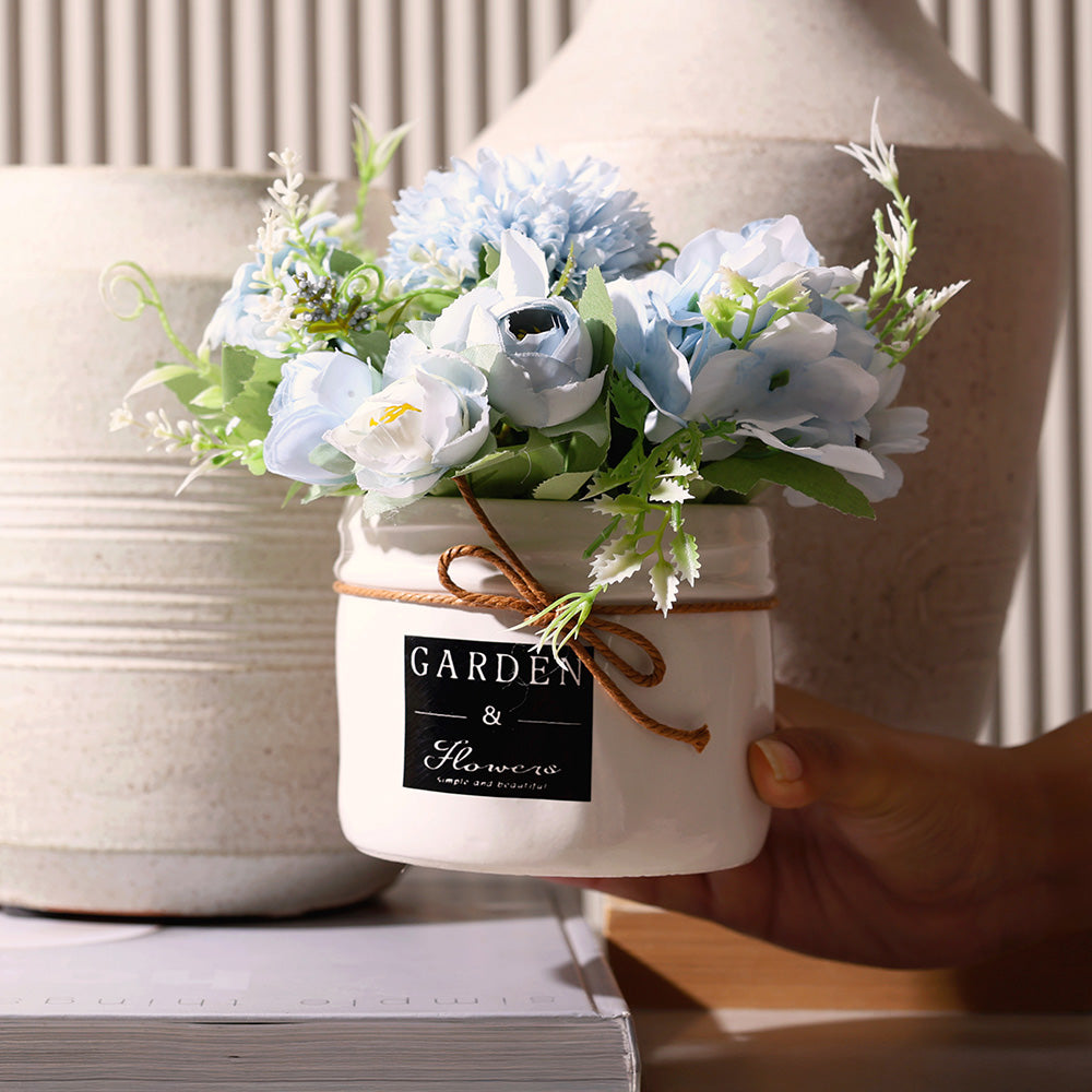 Ceramic Potted Planter - Hydrangea