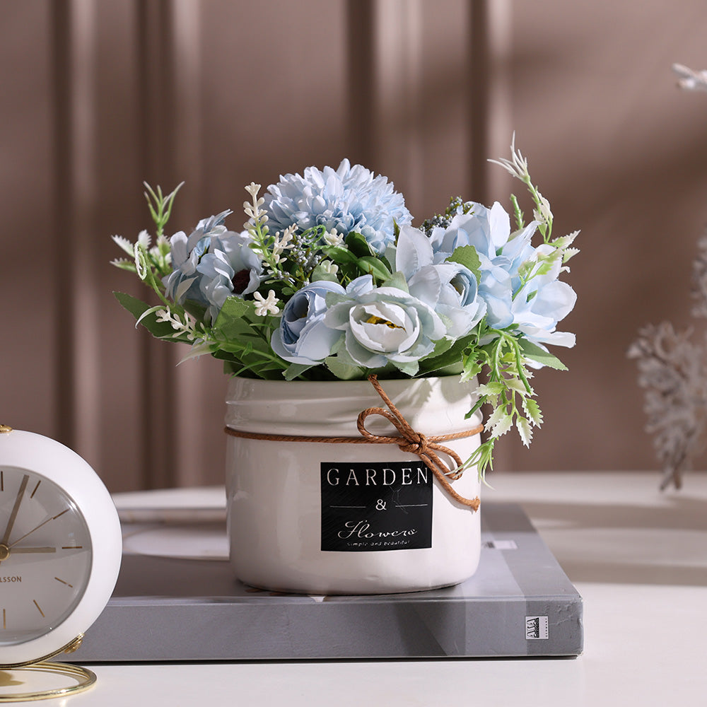Ceramic Potted Planter - Hydrangea