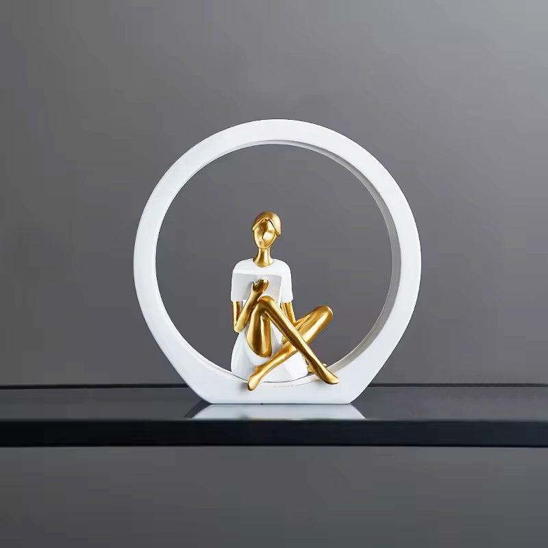 In The Ring Decorative Sculpture - White