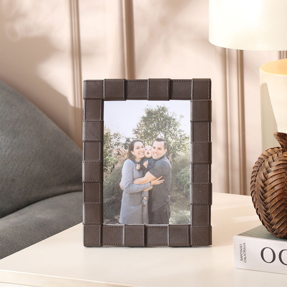 Lattice Photo Frame Large - Bistre Brown