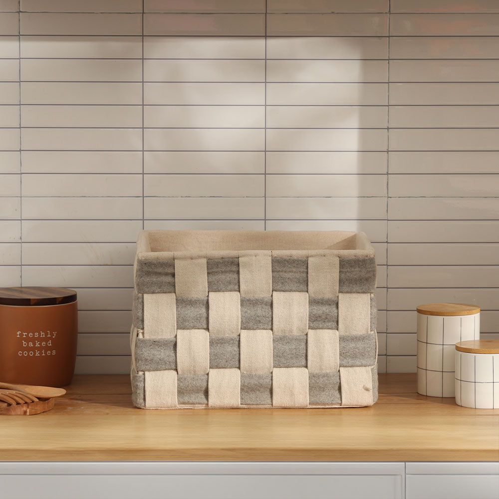Intwine Storage Bin Large - Grey Cream