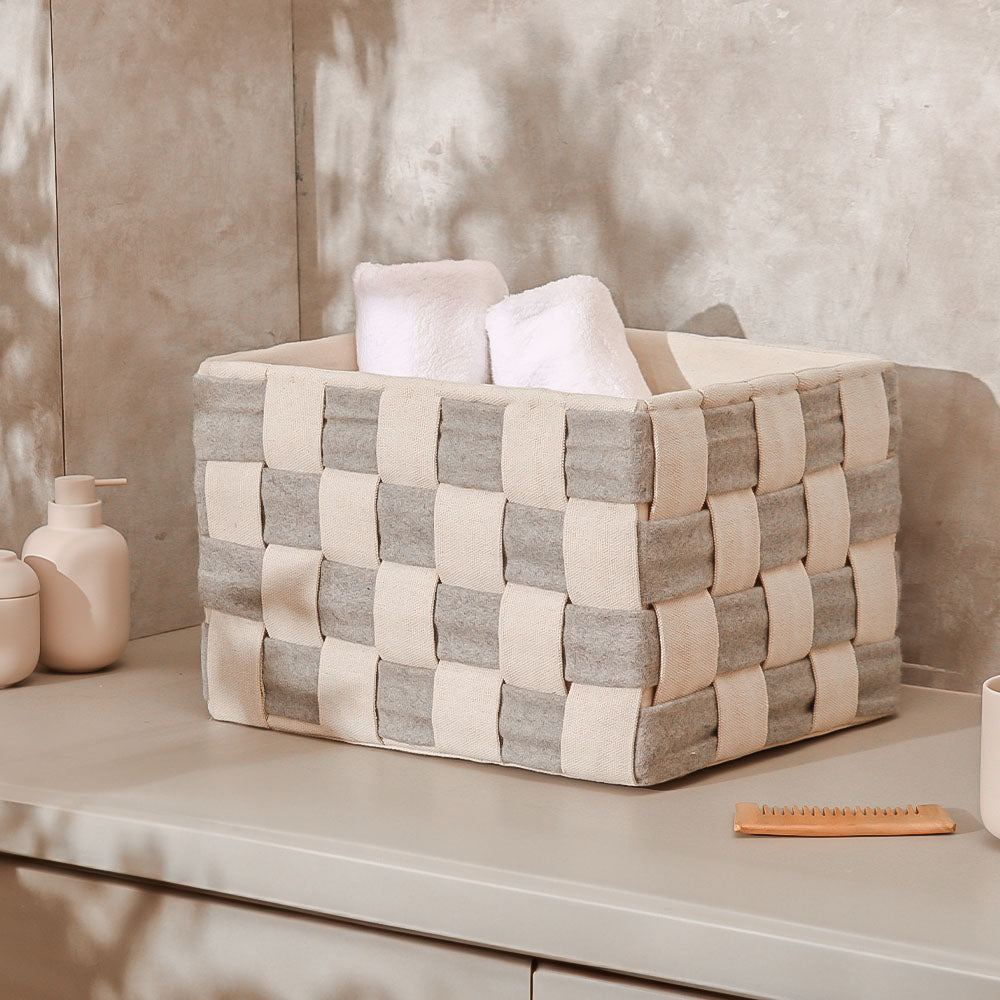 Intwine Storage Bin Large - Grey Cream