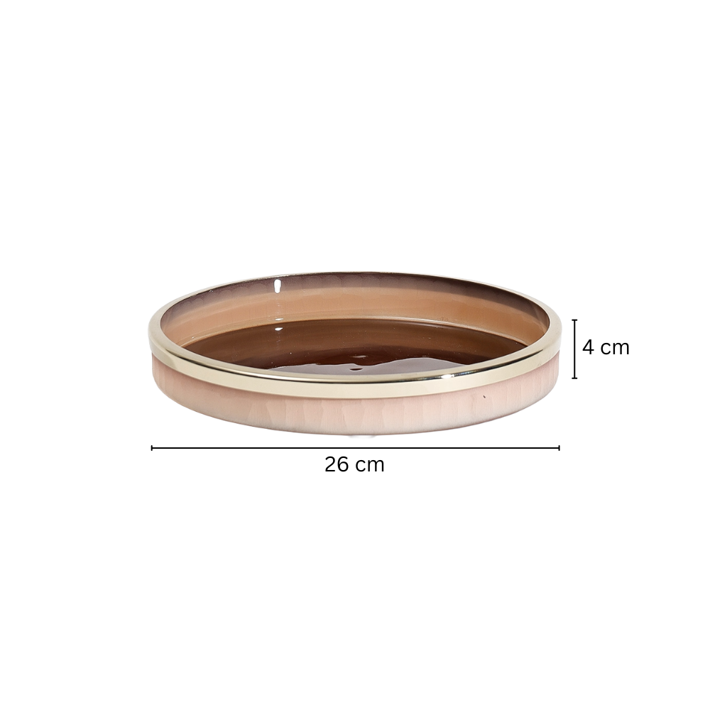 Iris Glass Round Vanity Tray - Pink Ombre