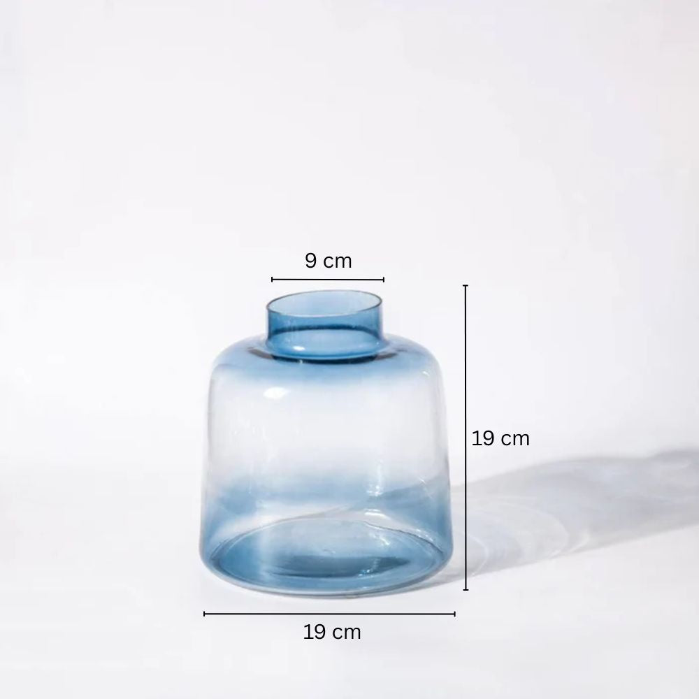 Isla Glass Vase Medium - Shaded Blue