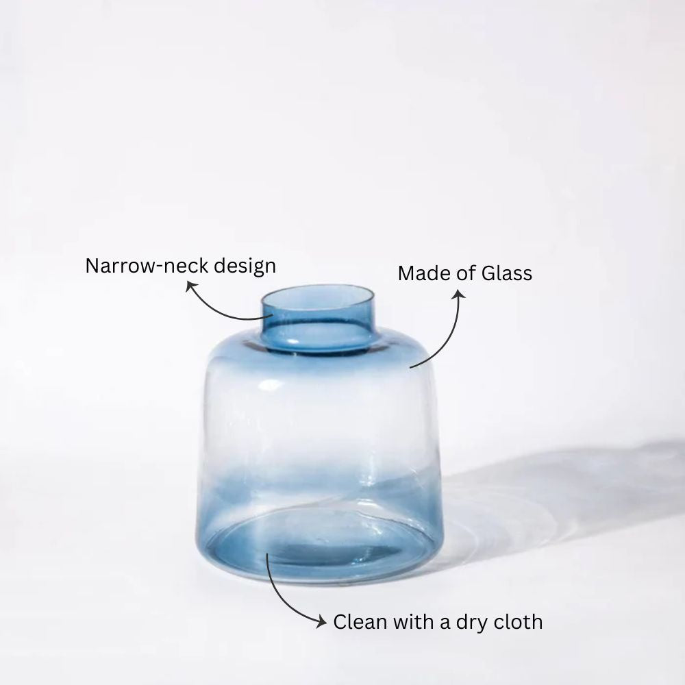 Isla Glass Vase Medium - Shaded Blue