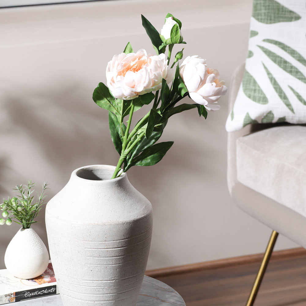 Itoh Peony Faux Stem - Peach Ivory