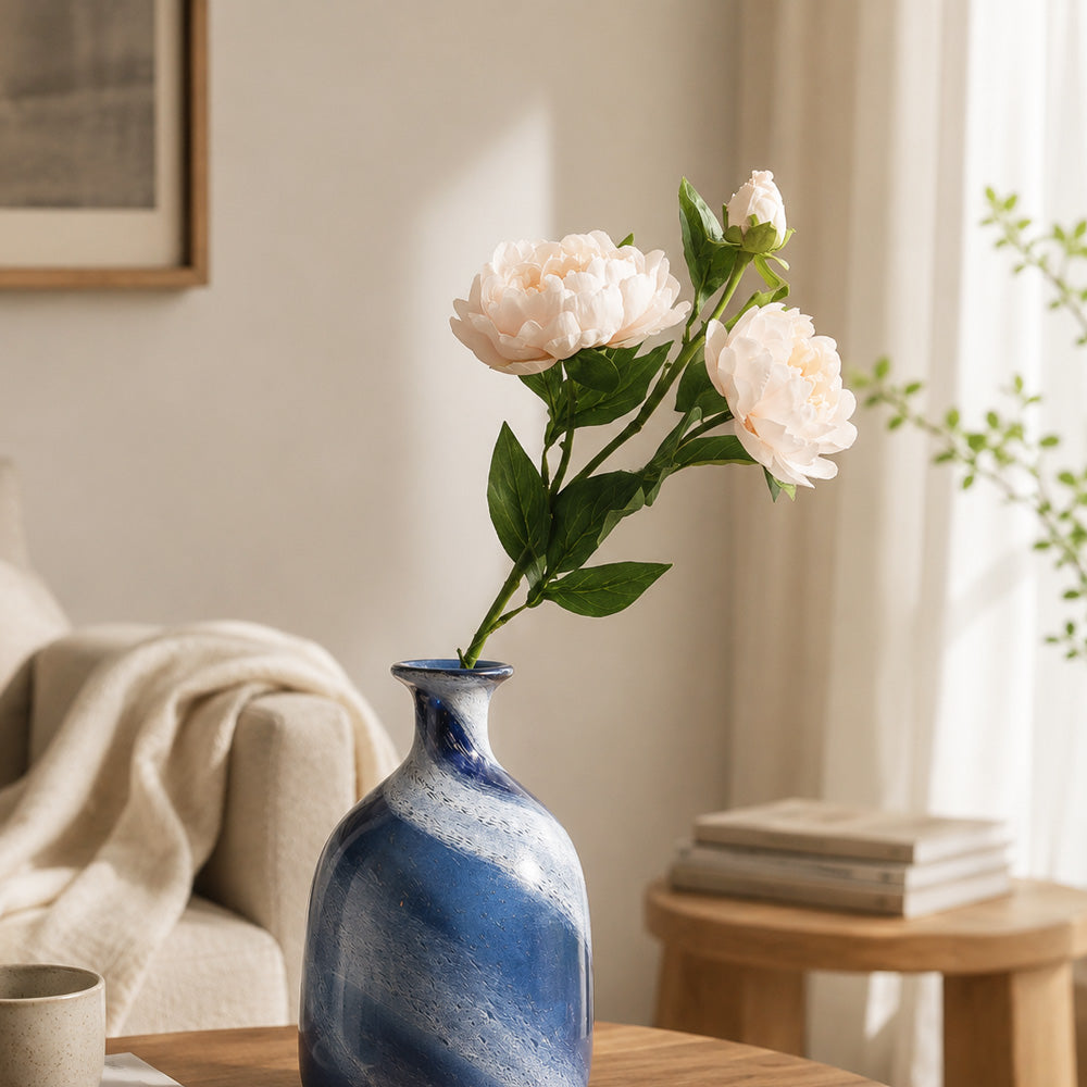 Itoh Peony Faux Stem - Peach Ivory
