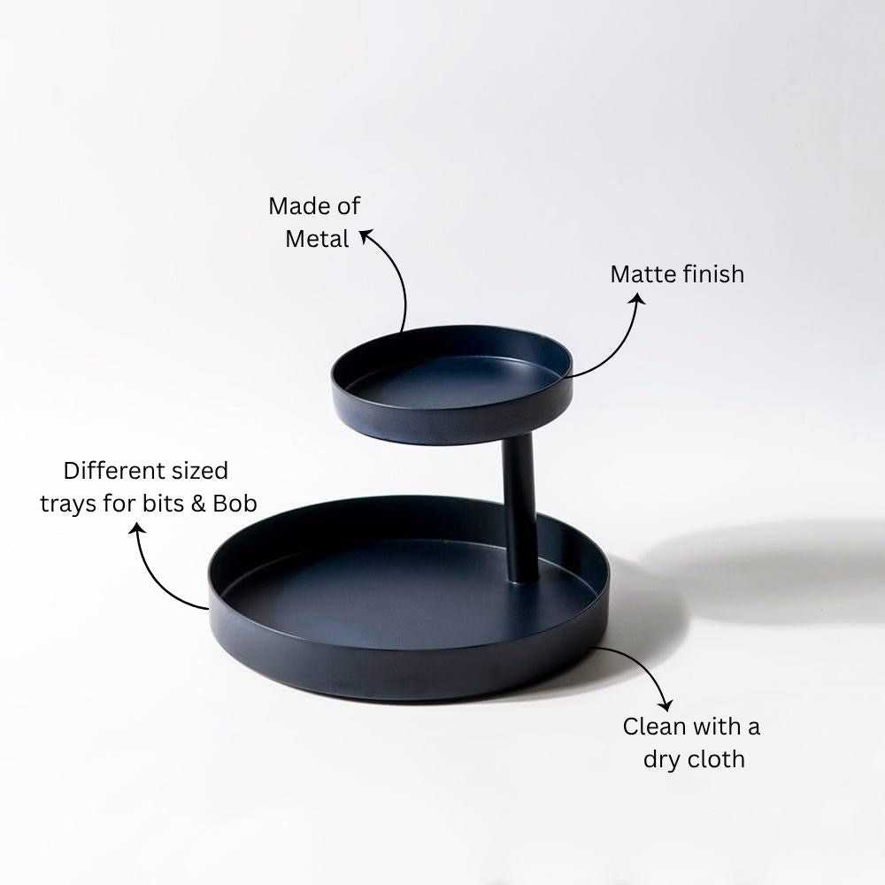 Ivy 2-Tier Tray - Ink Blue