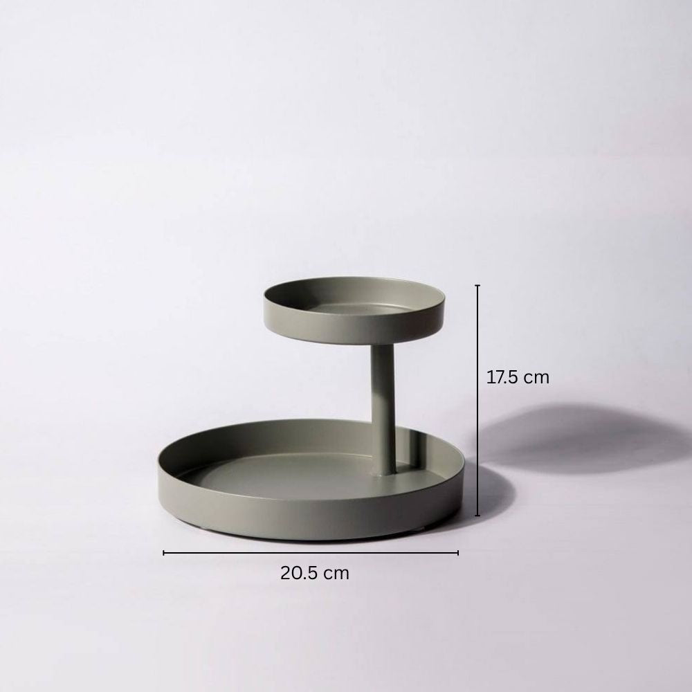 Ivy 2-Tier Tray - Matte Grey